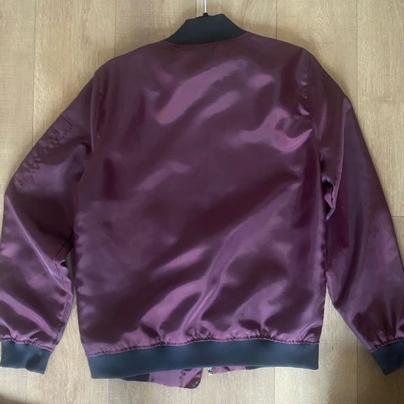 Mens Maroon Bomber Jacket - Picture 2 of 3